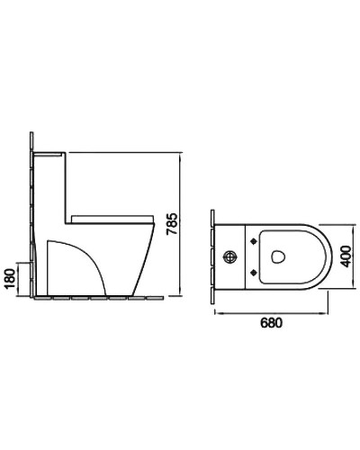 Унитаз биде SantiLine SL-5012SM-BD с сиденьем Микролифт