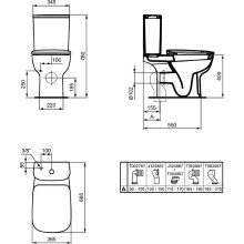 Унитаз компакт Ideal Standard Esedra T283401 без бачка и сиденья