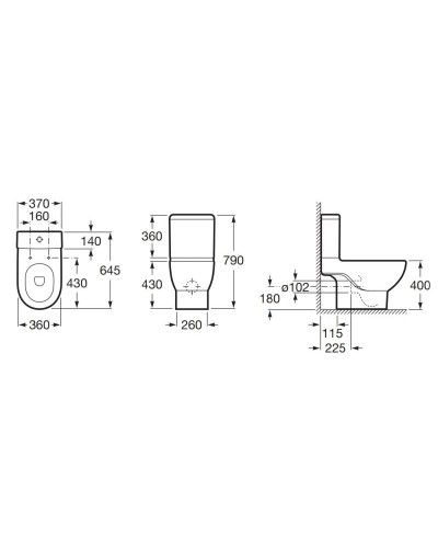 Чаша напольного унитаза Roca Meridian 342245000