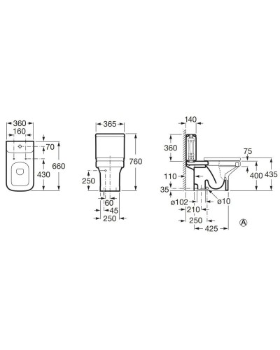 Чаша напольного унитаза Roca Dama 342788000