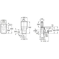 Чаша напольного унитаза Roca Dama 34278W000