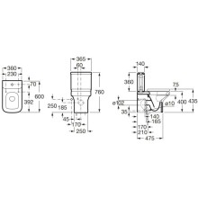 Чаша напольного унитаза Roca Dama 34278W000