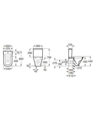 Чаша напольного унитаза Roca The Gap 342472000