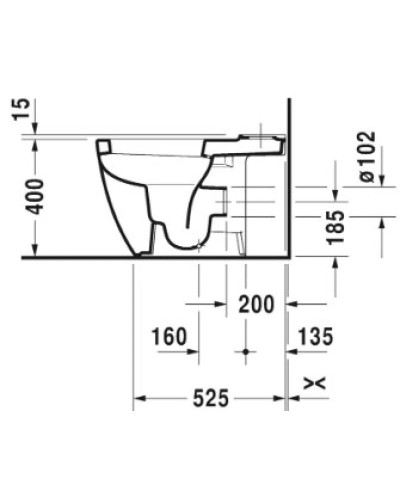 Чаша напольного унитаза Duravit ME by Starck 2172090000