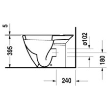 Чаша напольного унитаза Duravit Starck 2 0238090000