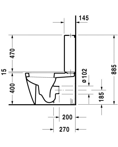 Чаша напольного унитаза Duravit Starck 2 2145090000