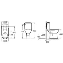 Чаша напольного унитаза Roca Access 342236000