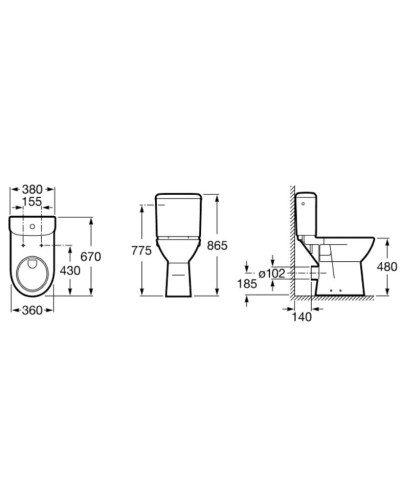 Чаша напольного унитаза Roca Access 342236000