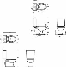 Унитаз компакт Simas Arcade AR831bi без бачка и сиденья