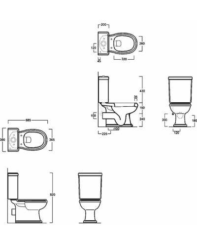 Унитаз компакт Simas Arcade AR831bi без бачка и сиденья