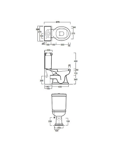 Унитаз компакт Simas Londra LO921bi без бачка и сиденья