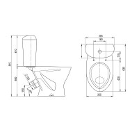Унитаз компакт Santeri Версия 1.P401.5.S01.00B.F с бачком и сиденьем