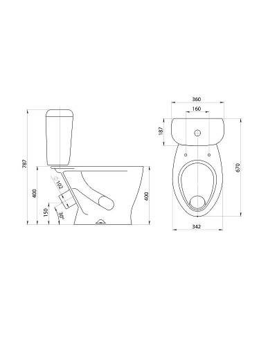Унитаз компакт Santeri Воротынский 1.P401.7.S01.00B.F с бачком и сиденьем
