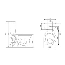 Унитаз компакт Santeri Виктория 1.P301.6.S00.00B.F с бачком и сиденьем
