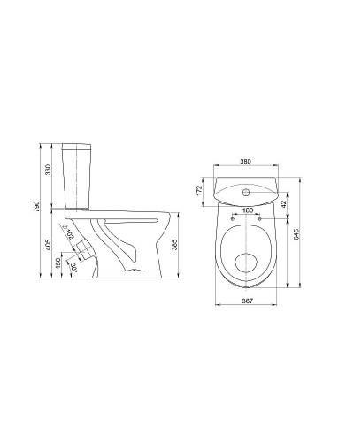 Унитаз компакт Santeri Ультра 1.P401.3.S00.00B.F с бачком и сиденьем