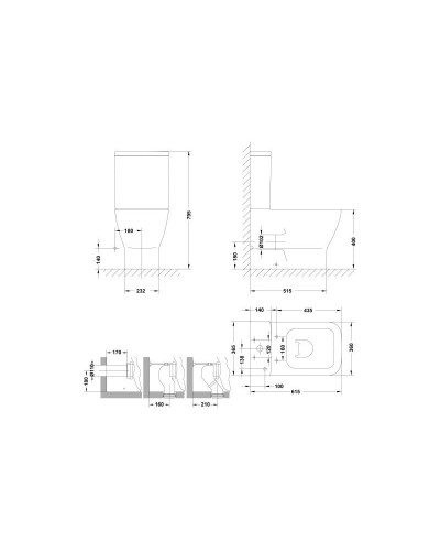 Чаша напольного унитаза Gala Emma Square 27160