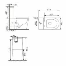 Унитаз компакт Teka Nexos 117330000 с бачком и сиденьем Микролифт