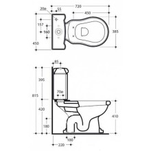 Унитаз компакт Migliore Bella 20612 без бачка и сиденья