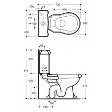 Унитаз компакт Migliore Bella 20612 без бачка и сиденья