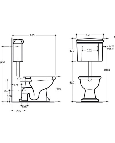 Унитаз компакт Migliore Bella 20620 без бачка и сиденья