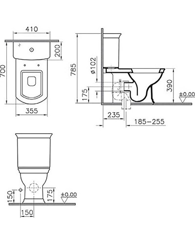 Унитаз компакт Vitra Serenada 9722B003-7203 с бачком и сиденьем Микролифт
