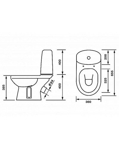 Унитаз компакт Оскольская Керамика Эльдорадо Люкс 41301130051 с бачком и сиденьем