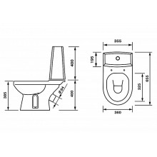 Унитаз компакт Оскольская Керамика Леда Премиум 45901130055 с бачком и сиденьем Микролифт