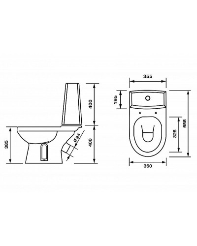 Унитаз компакт Оскольская Керамика Леда Премиум 45901130055 с бачком и сиденьем Микролифт