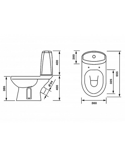 Унитаз компакт Оскольская Керамика Лея Люкс 41301130311 с бачком и сиденьем