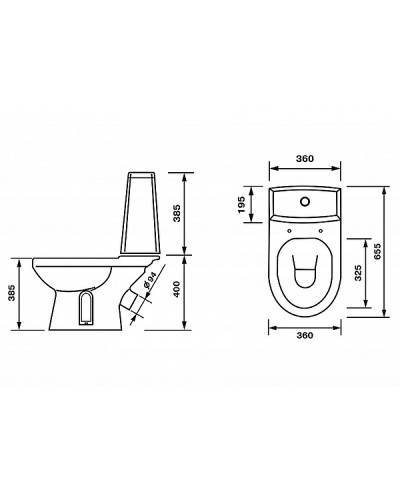 Унитаз компакт Оскольская Керамика Фиона Люкс 43901130021 с бачком и сиденьем