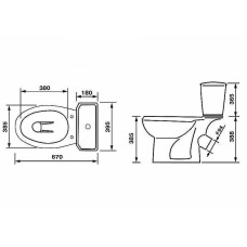 Унитаз компакт Оскольская Керамика Элисса Комфорт 43301130306 с бачком и сиденьем Микролифт