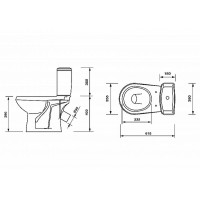 Унитаз компакт Оскольская Керамика Элисса Оптима 43901130302 с бачком и сиденьем
