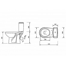 Унитаз компакт Оскольская Керамика Элисса Оптима 43901130302 с бачком и сиденьем