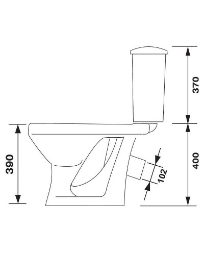 Унитаз компакт Оскольская Керамика Суперкомпакт Стандарт 44901130022 с бачком и сиденьем