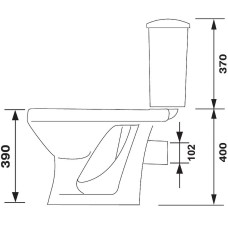 Унитаз компакт Оскольская Керамика Суперкомпакт 44901130522 с бачком и сиденьем
