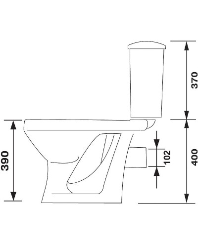 Унитаз компакт Оскольская Керамика Суперкомпакт 44901130522 с бачком и сиденьем