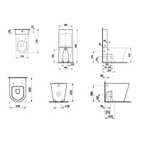Чаша напольного/приставного безободкового унитаза Laufen Kartell by Laufen 8.2333.6.000.000.1