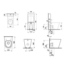 Чаша напольного/приставного безободкового унитаза Laufen Kartell by Laufen 8.2333.6.000.000.1