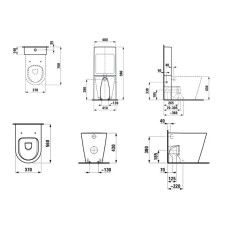 Чаша напольного/приставного безободкового унитаза Laufen Kartell by Laufen 8.2333.6.000.000.1