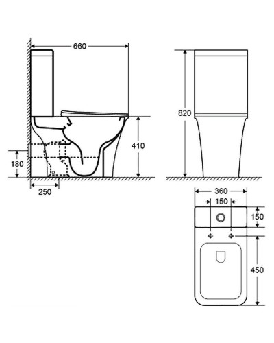 Унитаз компакт Cerutti SPA Nivolet CT8457 с бачком и сиденьем Микролифт