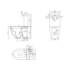 Унитаз компакт Cezares Stylus CZR-152-CPR без бачка и сиденья