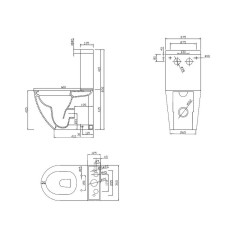 Унитаз компакт Cezares Stylus CZR-152-CPR без бачка и сиденья