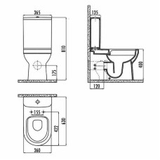 Унитаз компакт Creavit Letoon LT361-11CB00E-0000 Белый без бачка и сиденья