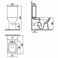 Унитаз компакт Creavit Nova NV361-11CB00E-0000 Белый без бачка и сиденья