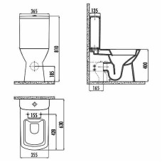 Унитаз компакт Creavit Nova NV361-11CB00E-0000 Белый без бачка и сиденья