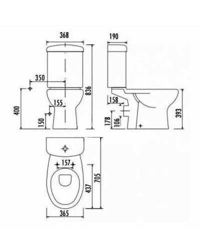 Унитаз биде Creavit Mercan MR310.00000 Белый матовый без бачка и сиденья