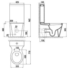 Унитаз компакт Creavit Amorf AF310.00100 Белый без бачка и сиденья