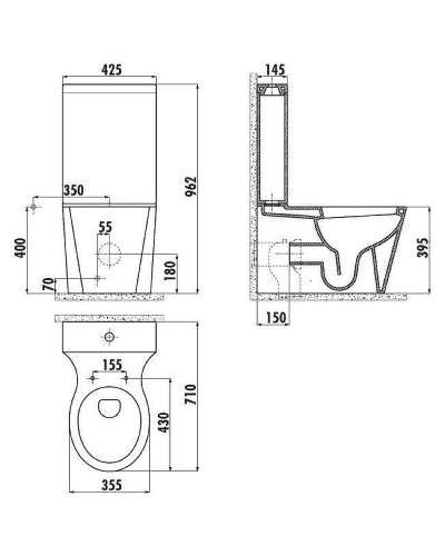 Унитаз компакт Creavit Amorf AF310.00100 Белый без бачка и сиденья