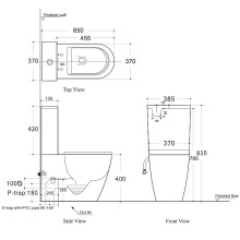 Унитаз компакт Creto Logan L1 1001-004-WF без бачка и с сиденьем Микролифт