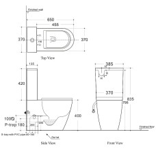 Унитаз компакт Creto Logan L1 1001-004-WF без бачка и с сиденьем Микролифт